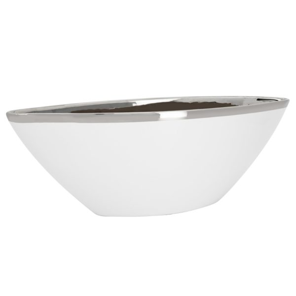 Bowl 30 - White with Silver Trim