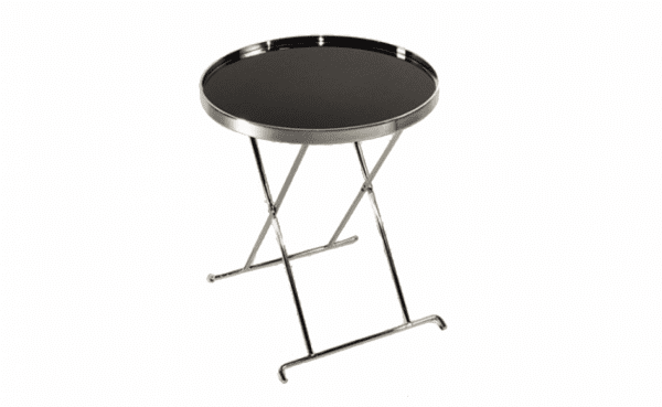 Furniture Rental Black Glass End Table