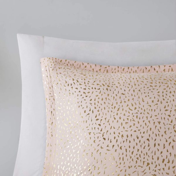 T02 - Twin Blush Pink Pintuck with Metallic Gold Detailing (4-Piece Set) - Image 6
