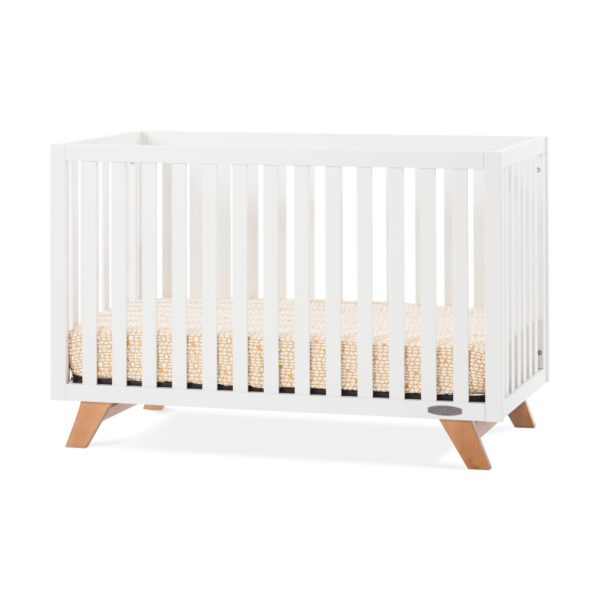 Crib 01 - White with Natural Legs (FOR SHOWCASING ONLY - NOT TO BE USED)