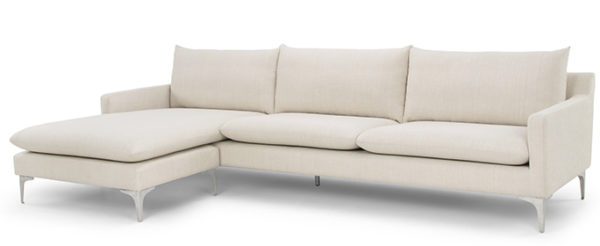 Morocco Sectional Linen - Silver Legs