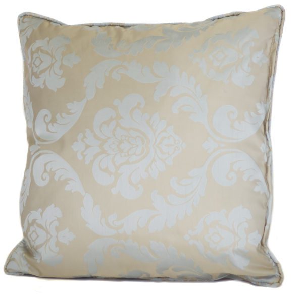 AC16 - Blue/Taupe Damask Square Cushion