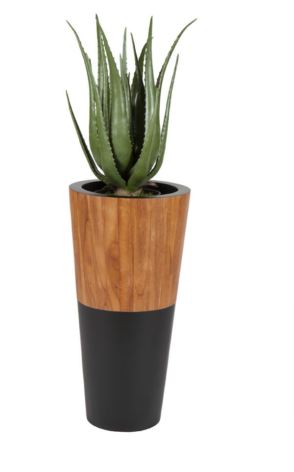 Planter 09 - Wood/Black - Tall Plant (3 ft. High) - Image 2