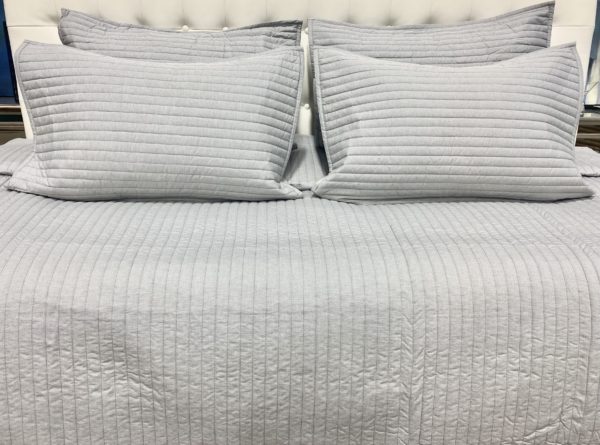 Q21 - Queen Coverlet All Grey with Channel detailing (5-piece set)