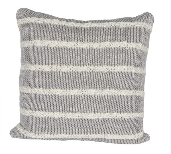 AC61 - Grey Knit with Ivory Stripes