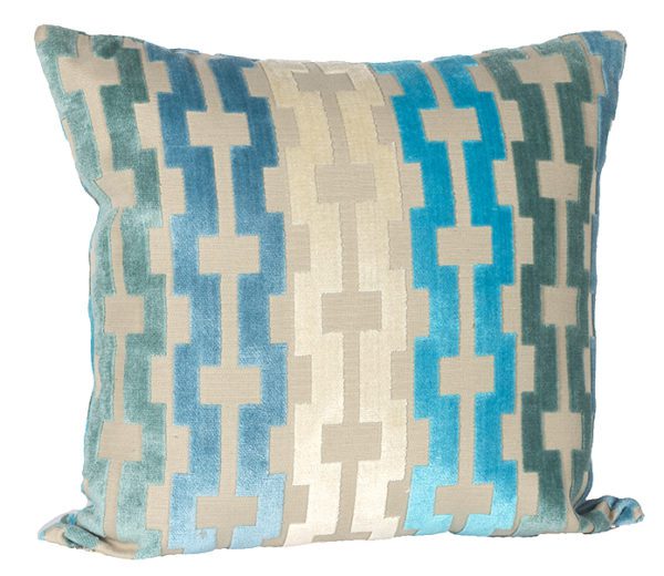 AC80 - Cushion Square Blue Geometric