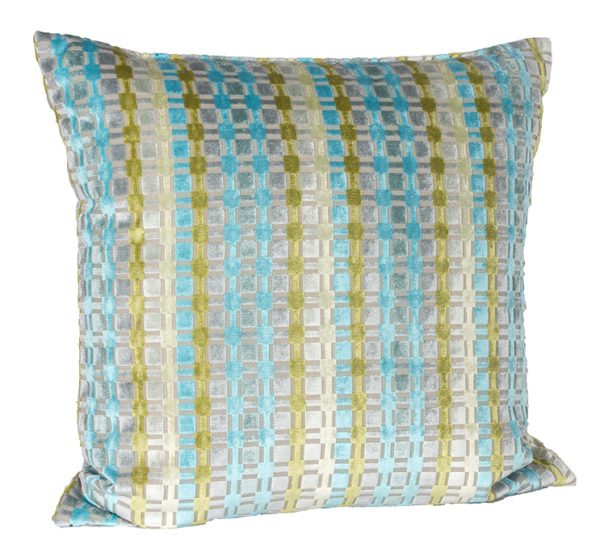 AC83 - Cushion Square Yellow/Blue Geometric Print