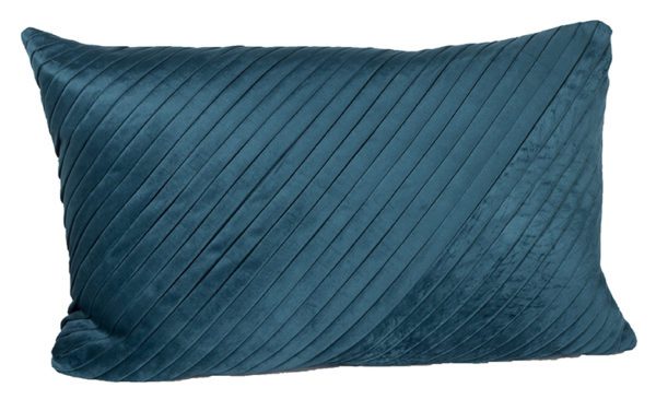 AC84 - Cushion Rectangle Peacock Blue Velvet