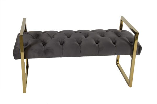 Montreal Bench Long Grey Velvet