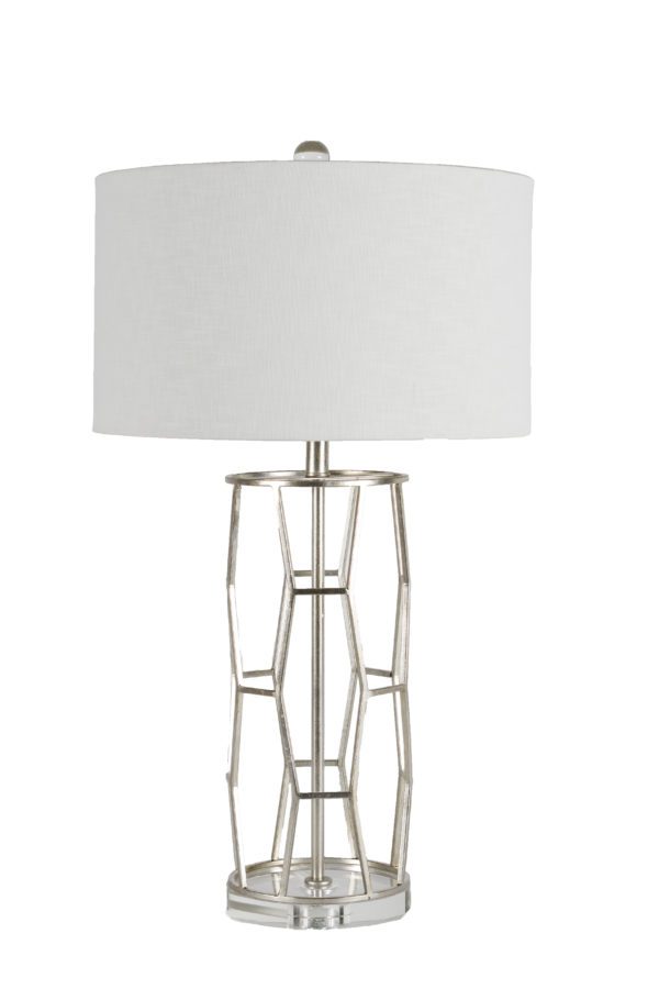 LP71 - Pair of Lamps Brushed Silver Abstract Base