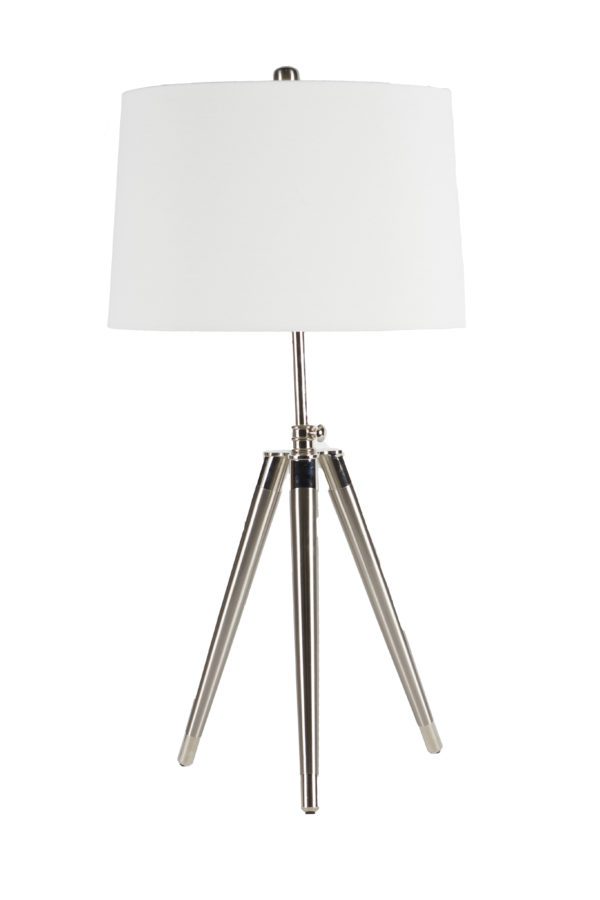 LP74 - Pair of Lamps Tripod Silver Base