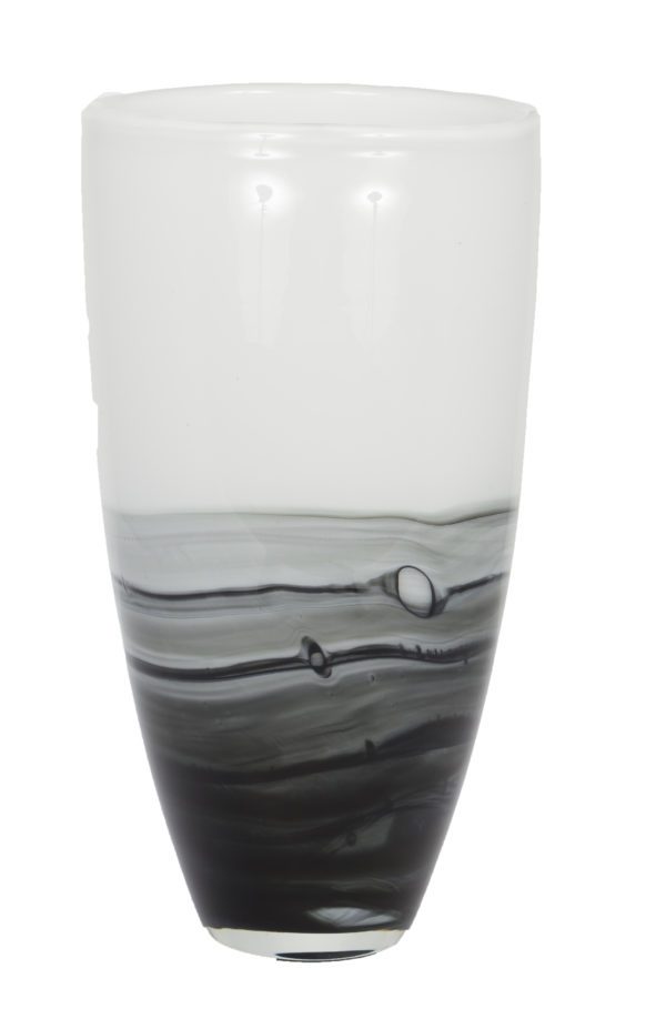 Vase 43 - Black/White Glass Vase