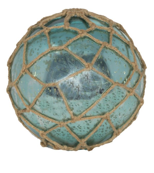Ball 09 - Mercury Glass Blue with Rope