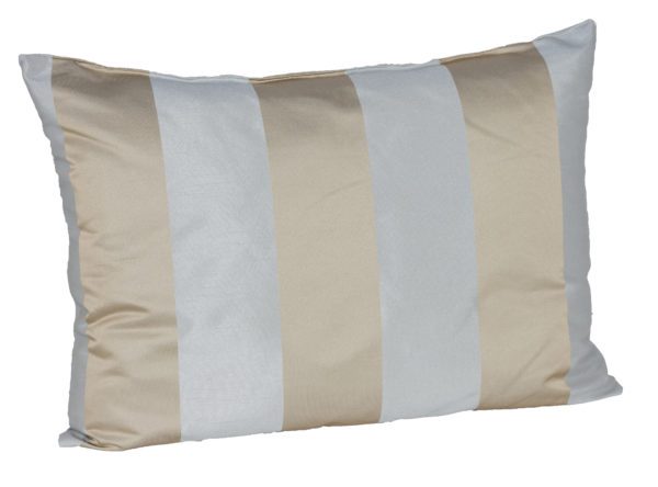 AC98 - Blue & Taupe Striped Rectangular Small Cushion