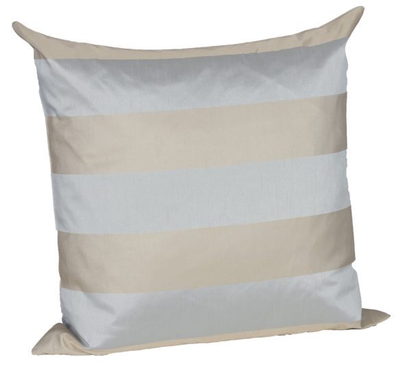 AC99 - Blue & Taupe Striped Square Cushion
