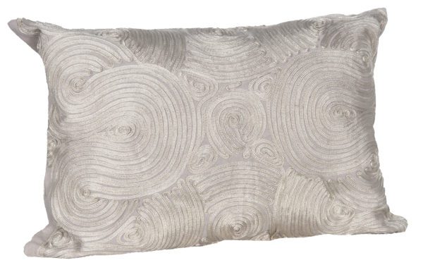 AC100 - Silver Circle Pattern Rectangular Cushion