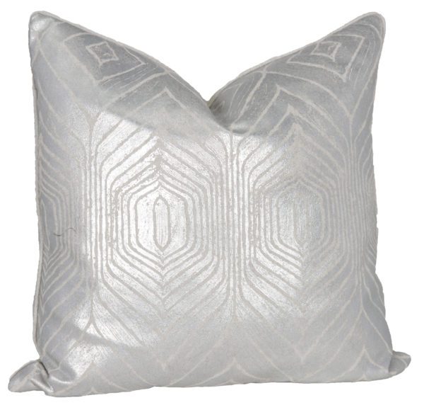 AC106 - Silver Abstract Pattern Square Cushion