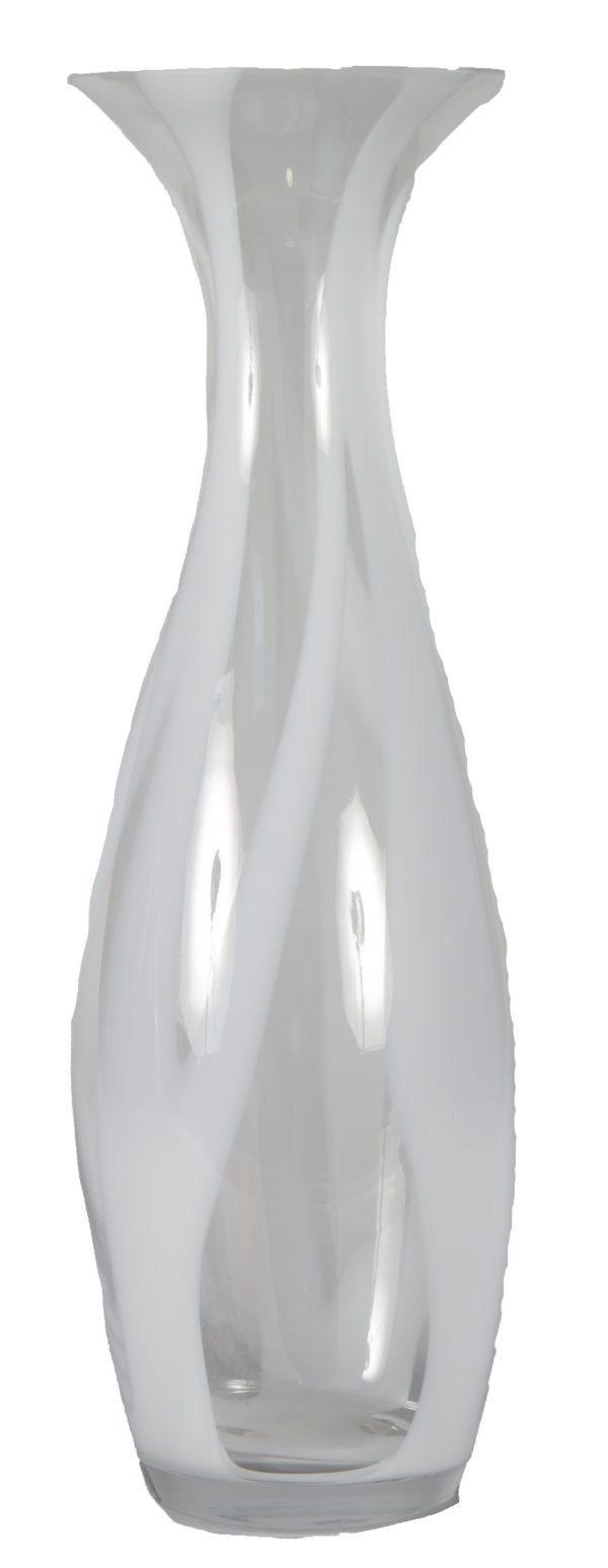 Vase 45 - Clear/White Glass