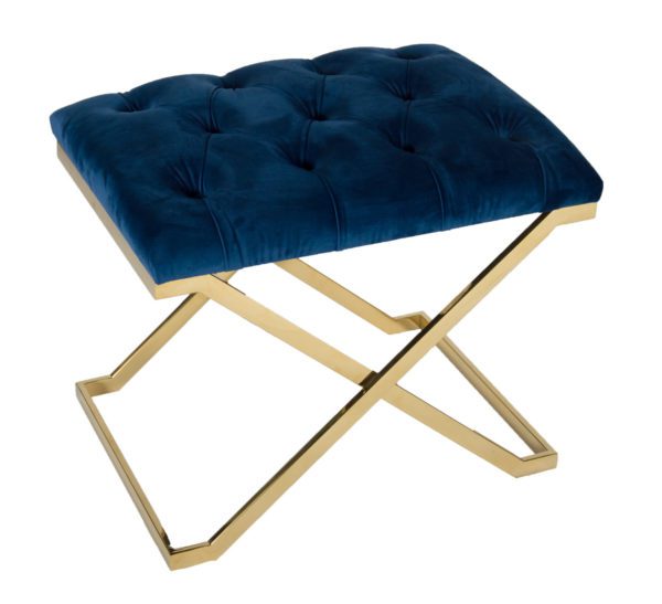Montreal Ottoman Blue/Gold