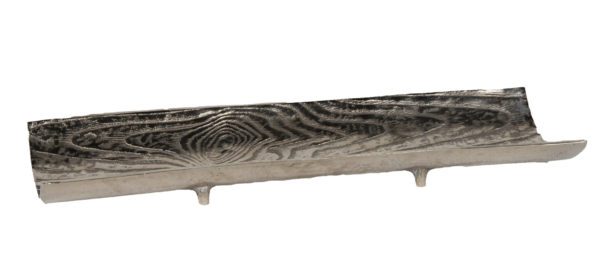 Tray 09 - Chrome Rectangular Bark Design
