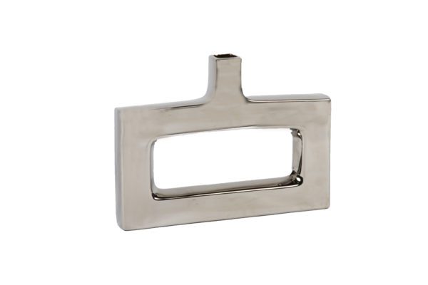 Vase 46 - Silver Abstract Rectangular Vase