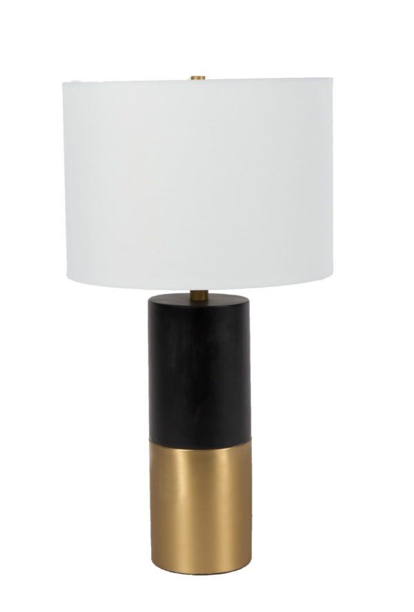 LP76 - Pair of Black & Gold Lamps
