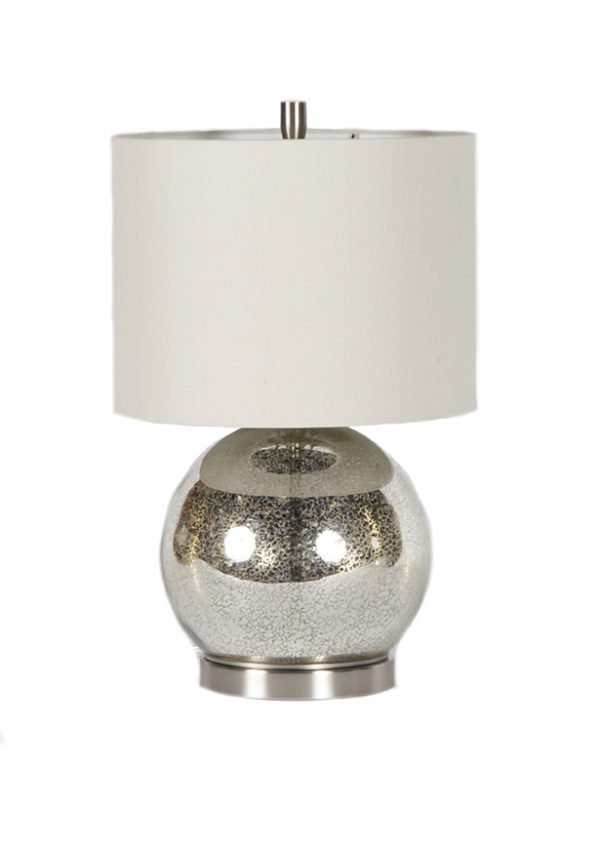 LP38 - Pair of Lamps Mercury Glass Ball