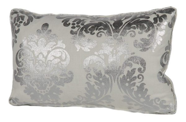 AC54 - Silver Damask Rectangular Cushion