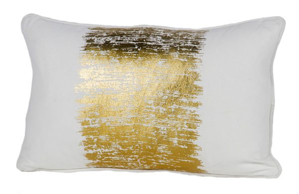 AC67 - White/Gold Stripe Rectangular