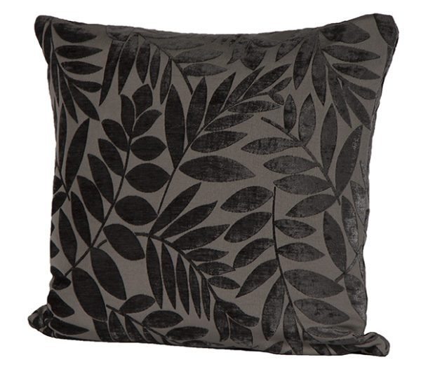 AC47 - Black Leaf Print Cushion
