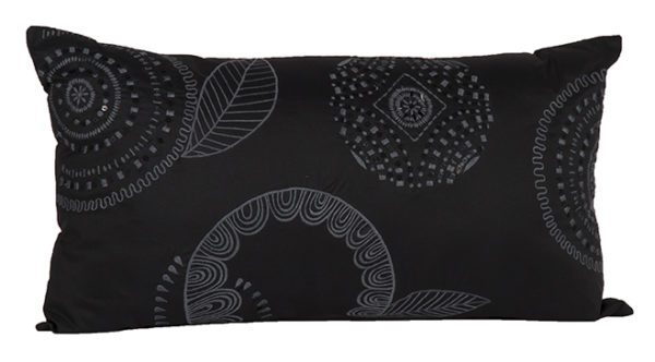 AC51 - Black Rectangular Cushion with Circles