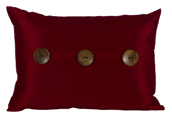 AC68 - Red Rectangular Cushion with Buttons