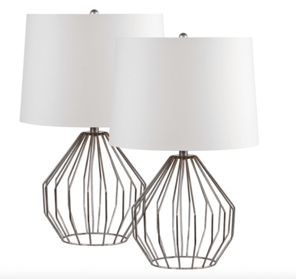 LP30 - Pair of Lamps Silver Wire Base
