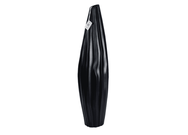 Vase 03 - Black Ribbed Narrow Medium