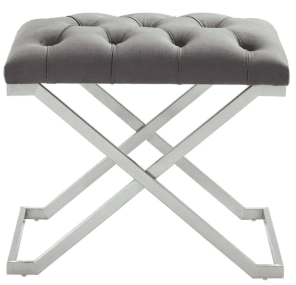 Montreal Ottoman - Grey/Silver