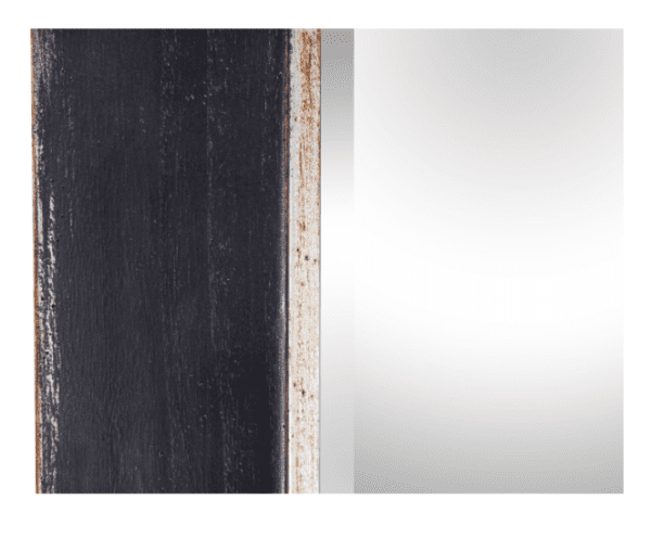 M35 - Leaning Mirror Black/Silver Distressed Frame - Image 3