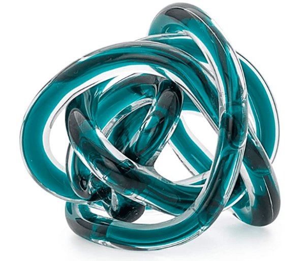 Teal Glass Love Knot