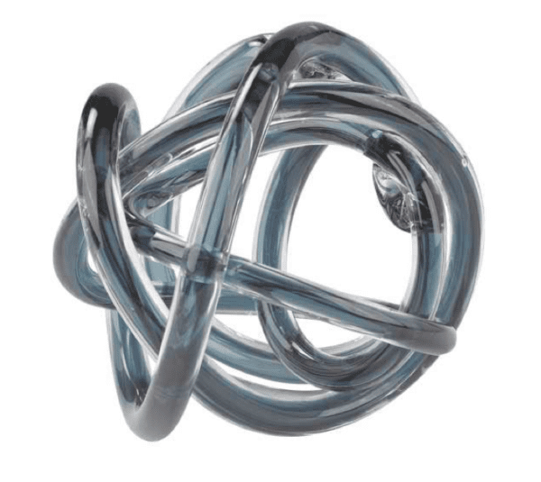 Grey Pearl Glass Love Knot