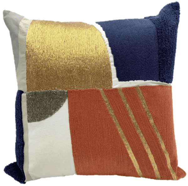 AC139 - Coral/Gold/Navy Abstract