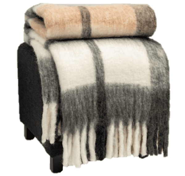Throw 12 - Grey/Beige Plaid