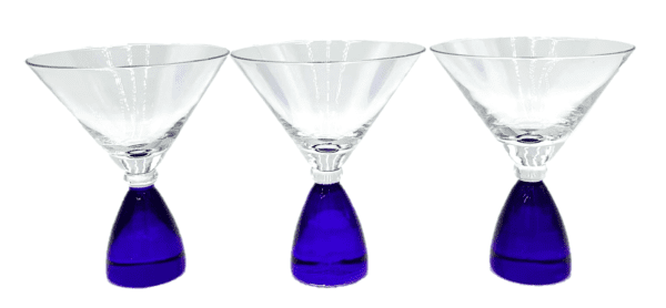 Martini Glasses - Blue Glass Stem (Set of 3)