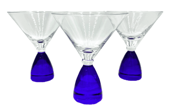 Martini Glasses - Blue Glass Stem (Set of 3) - Image 2