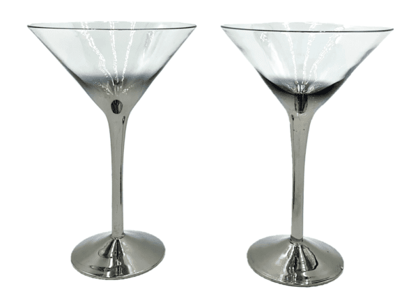Martini Glasses - Frosted Chrome (Set of 2)