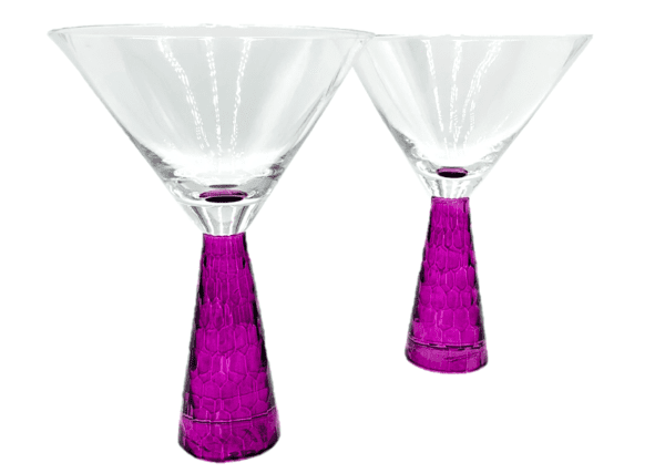 Martini Glasses - Purple Hammered Stem (Set of 2) - Image 3