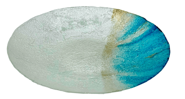 Decorative Dish 13 - White/Gold/Blue