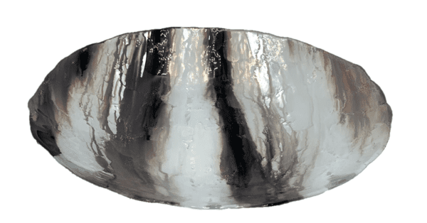 Decorative Dish 14 - Taupe/Silver