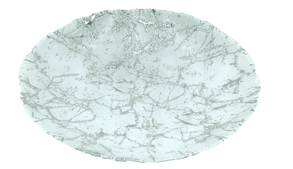 Decorative Dish 16 - White/Silver Abstract - Image 2