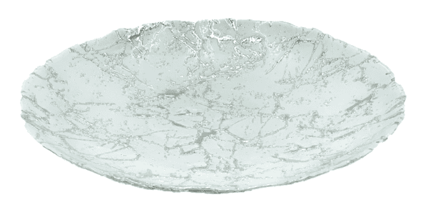 Decorative Dish 16 - White/Silver Abstract