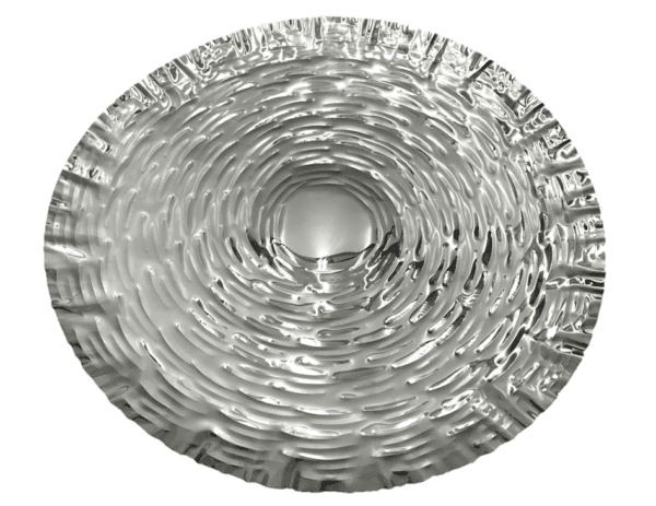 Decorative Dish 18 - Large Round Chrome Waved
