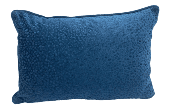 AC179 - Small Rectangular Blue Velvet with Abstract Squares